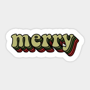 merry retro tee Sticker